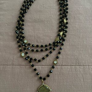 COPY - Virgins Saints & Angels Black and Gold Necklace